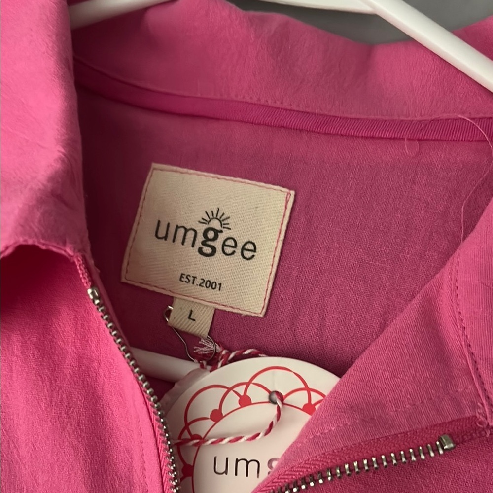 Umgee Pink Peplum Blouse with Ruffled Waist - Picture 2 of 4